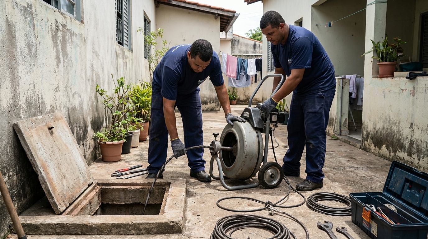 Desentupimento de Coluna Sanitária em Ponta Grossa‑PR
